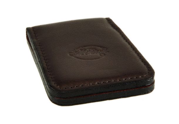 Leather wallet with money clip from Italian genuine brown leather!