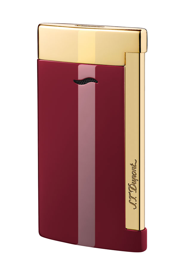 S.T. Dupont Slim 7 Golden Finish Lotus Red 027707 - Lighter