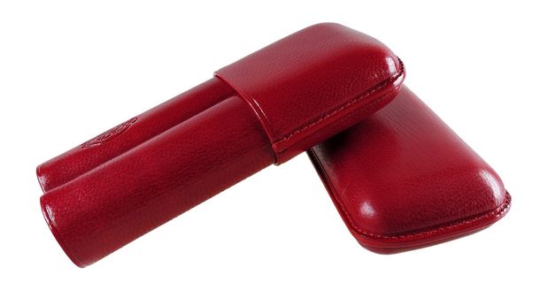 Robusto cigar case (2 cigars) - Red - 135 c