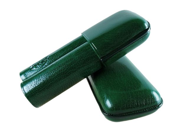 Robusto cigar case (2 cigars) - Green - 136 c