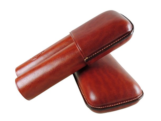 Robusto cigar case (2 cigars) - Light Brown - 144