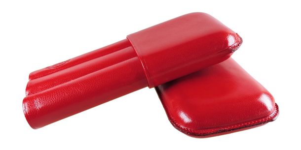 Torpedo cigar case (3 cigars) - Red - 146 c