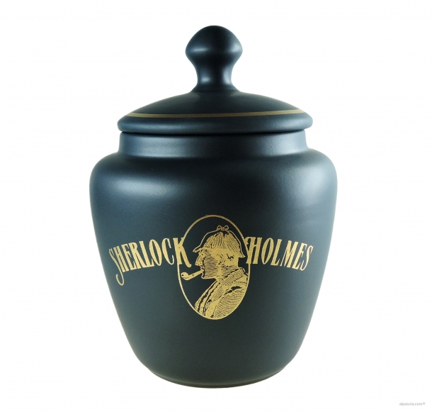 Vaso Porta Tabacco Sherlock Holmes  Blu Opaco - Ceramica