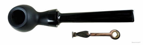 Al Pascia' Curvy Churchwarden Black Matte 02 - pipe D447 d