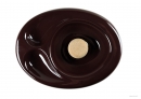 Ashtray with pipe beater and 2 pipe rest Dark Brown - Ceramic