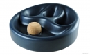 Ashtray with pipe beater and 3 pipe rest Blue Matte - Ceramic