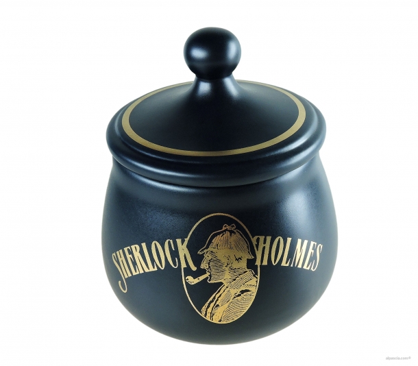 Vaso Porta Tabacco Sherlock Holmes  Blu Opaco DSH0BLO - Ceramica - 004 a