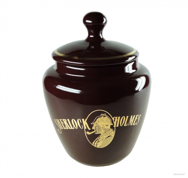 Vaso Porta Tabacco Sherlock Holmes  Marrone DSH2M - Ceramica - 002 a