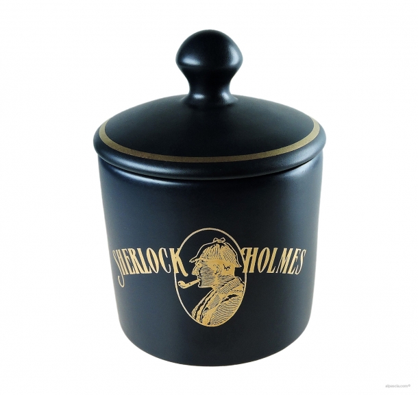 Vaso Porta Tabacco Sherlock Holmes  Blu Opaco - Ceramica