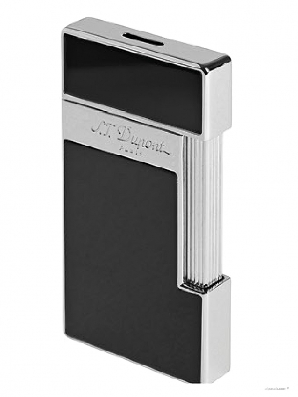 S.T. Dupont Slimmy Chrome Shiny Black Lacquer 028001 - Lighter d