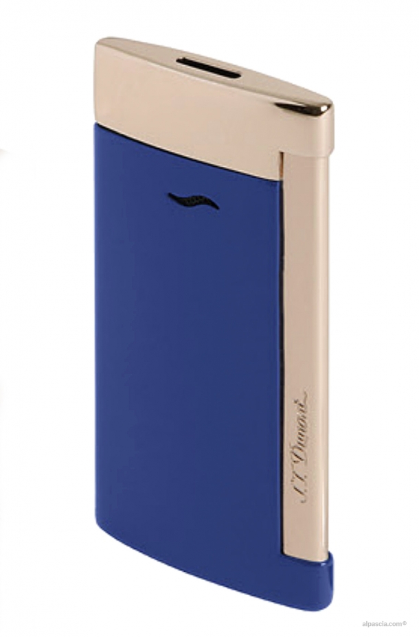 S.T. Dupont Slim 7 Lighter Shiny blue lacquer/rose golden 027773 - Lighter a