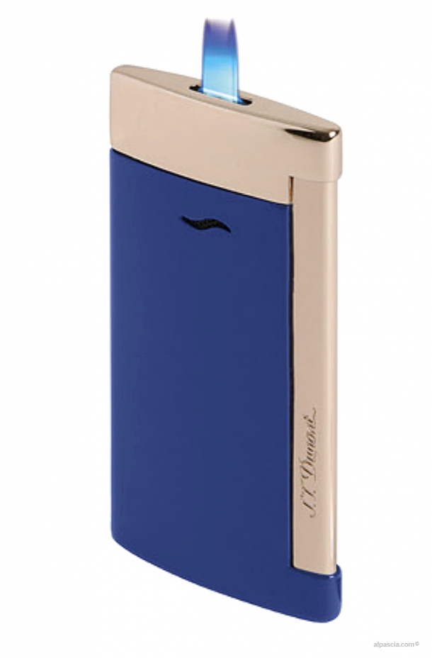 S.T. Dupont Slim 7 Lighter Shiny blue lacquer/rose golden 027773 - Lighter b