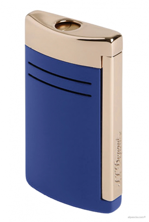 S.T. Dupont MAXIJET Lighter Shiny blue lacquer/rose golden 020173 a