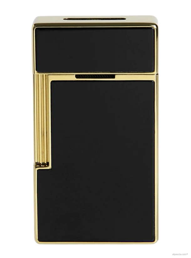 S.T. Dupont Biggy Golden Shiny Black Lacquer Lighter 025002 b