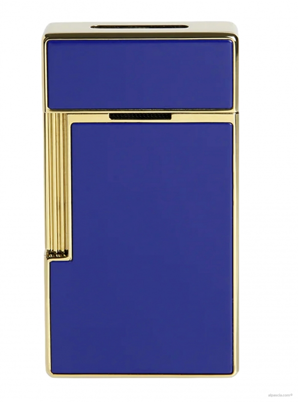 S.T. Dupont Biggy Golden Shiny Blue Lacquer Lighter 025005 b