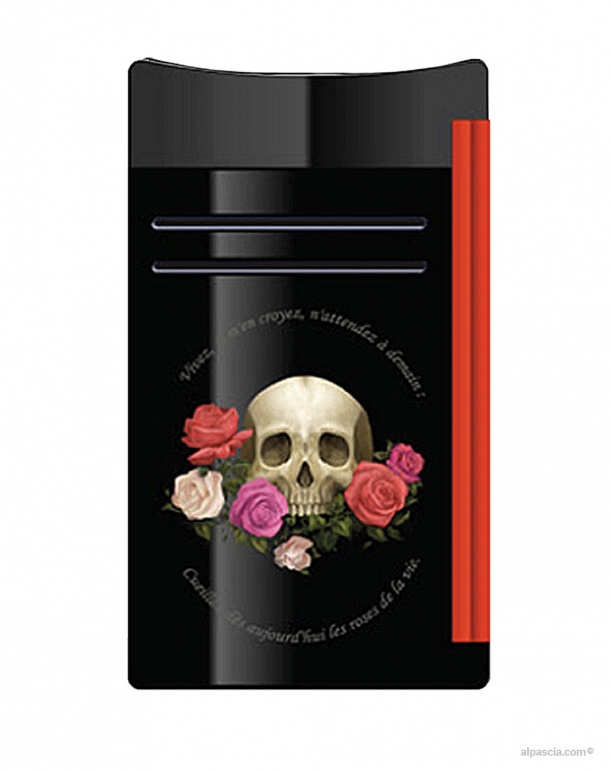 S.T. Dupont MAXIJET ACCENDINO MEMENTO MORI LACCA NERA 020394 a