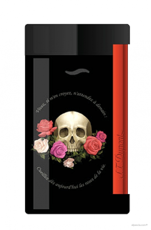 S.T. Dupont Slim 7 accendino Memento Mori lacca nera 027794 - Accendino a