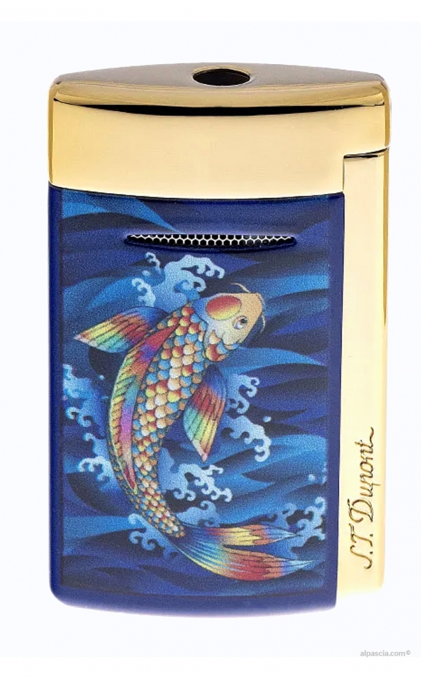 S.T. Dupont MINIJET KOI FISH dorato/lacca blu 010897KF a