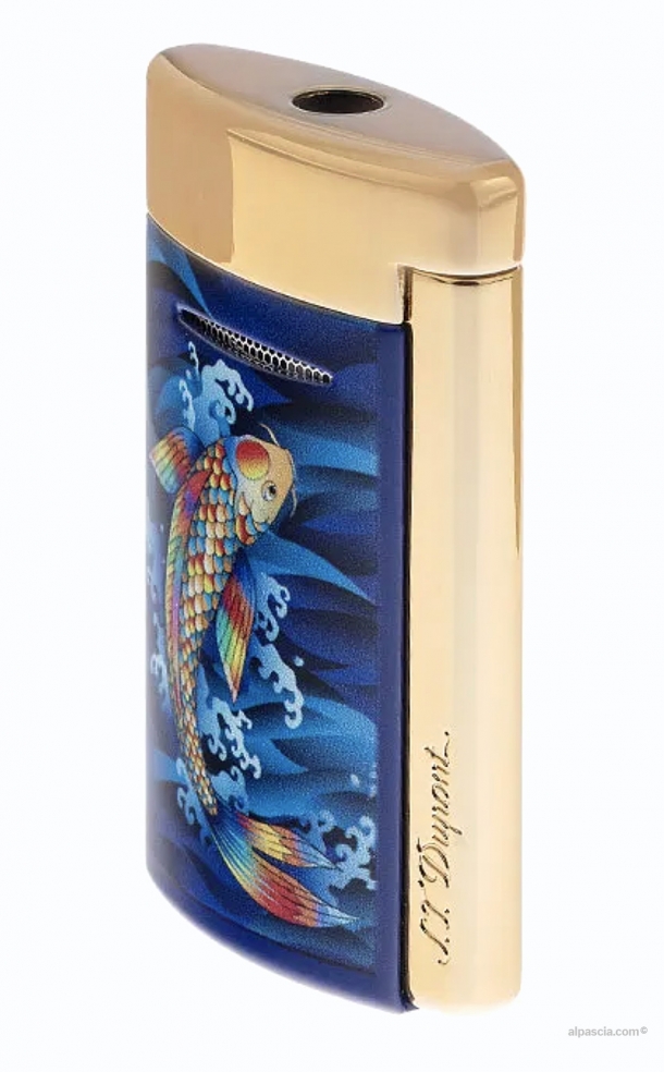 S.T. Dupont MINIJET KOI FISH dorato/lacca blu 010897KF d