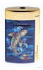 S.T. Dupont MINIJET LIGHTER KOI FISH golden/shiny blue lacquer 010897KF