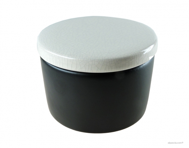 Vaso Porta Tabacco 100gr. nero/bianco D100.5 - Ceramica a