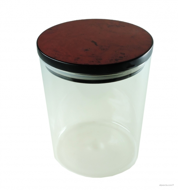 Glass tobacco jar with vavona briar cap