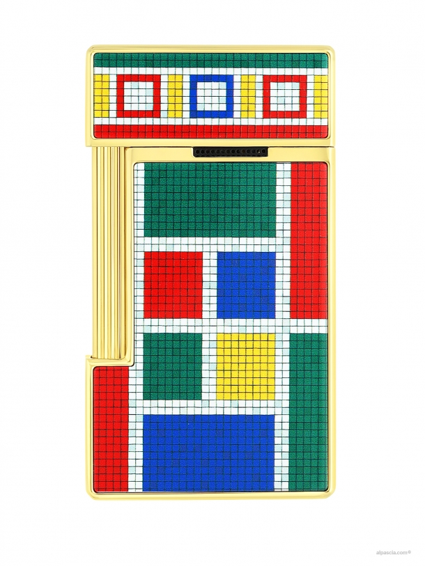 S.T. Dupont Slimmy Casablanca multicolore accendino laccato  028132 b