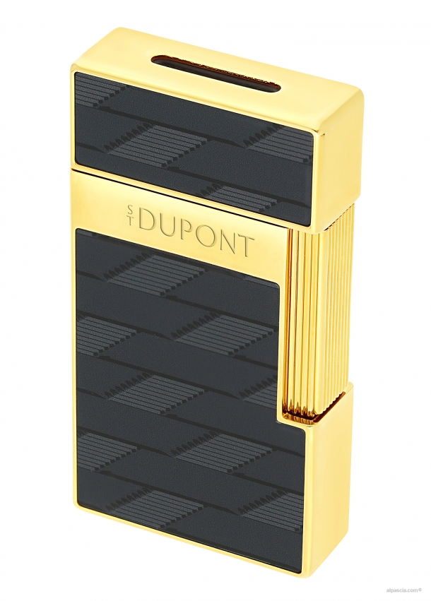 S.T. Dupont Biggy Monogram 1872 lacquered Black lighter 025079 a