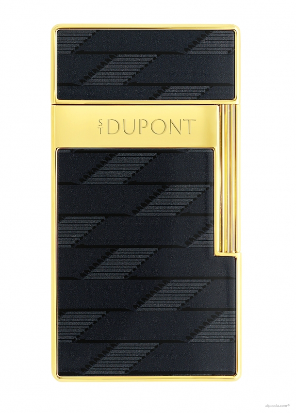 S.T. Dupont Biggy Monogram 1872 lacquered Black lighter 025079 b