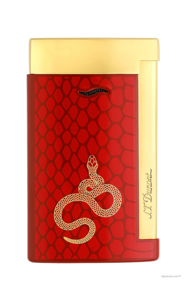 S.T. Dupont Slim 7 lighter Snake lacquered Red 027075 - Lighter b