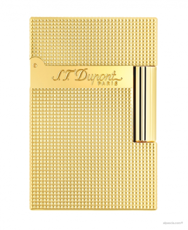 S.T. Dupont LINE 2 SMALL MICRO DIAMOND HEAD LIGHTER GOLD C18692 - Lighter b